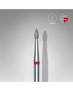 Диамантен накрайник за ел. пила EC "Капка" червен диаметър на накрайник 1.8mm  работна част 4.0mm
