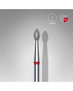 Диамантен накрайник за ел. пила EC "Капка" червен диаметър на накрайник 2.5mm  работна част 4.5mm